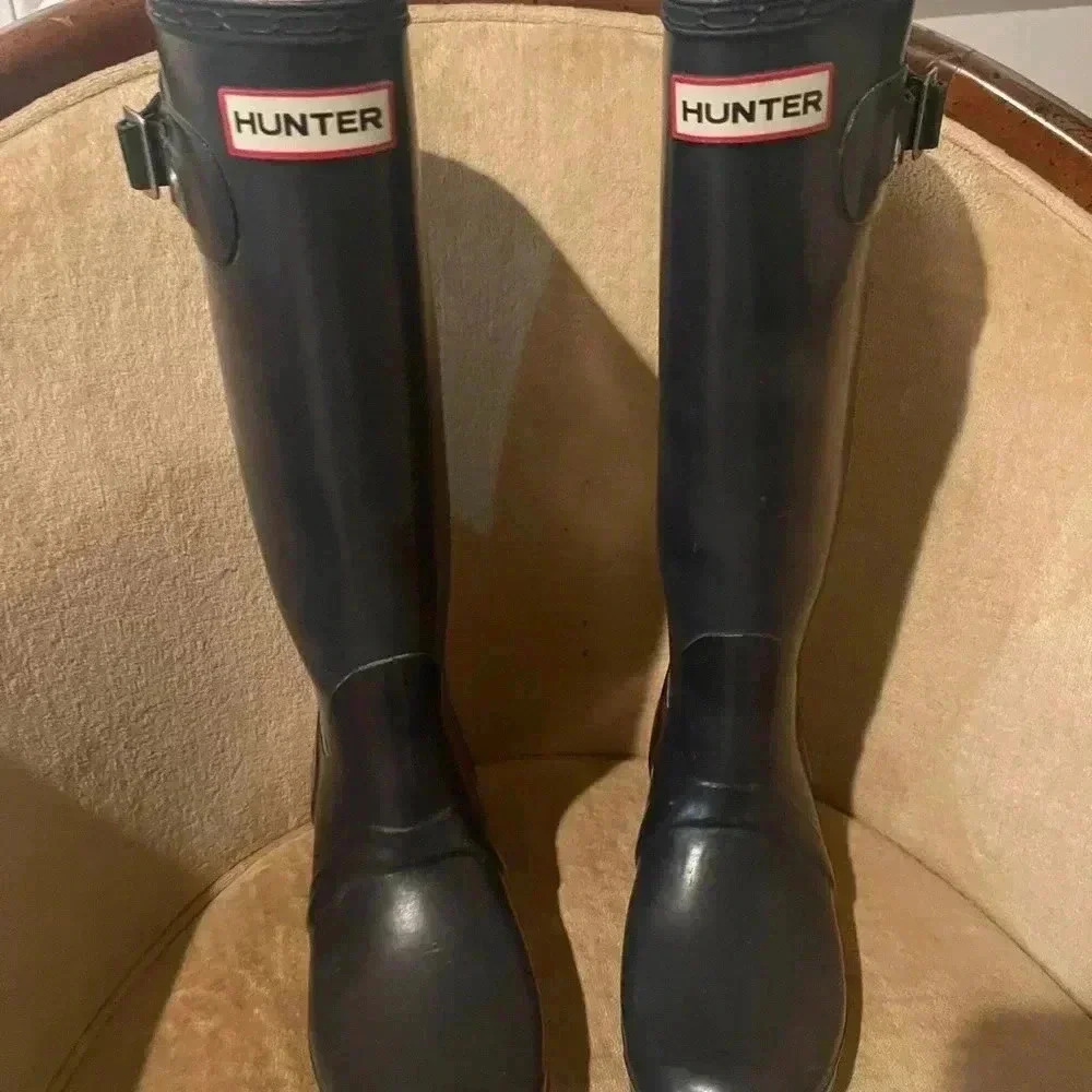 HUNTER Rubber Boots, Original Tall Matte Black. - Picture 6 of 16